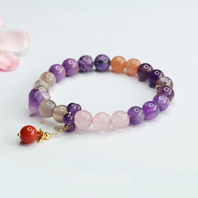 KarmaRipple's Authentic Amethyst Gemstone Inner Peace Balancing Bead Talisman Bracelet p6