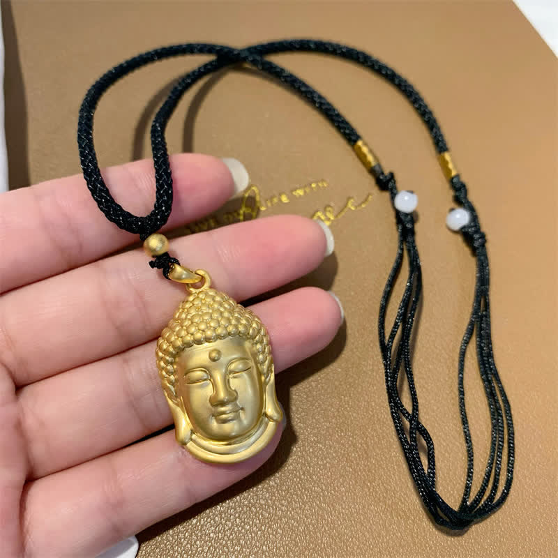 KarmaRipple's Gold Buddha Bronze Wealth Pendant Necklace p2