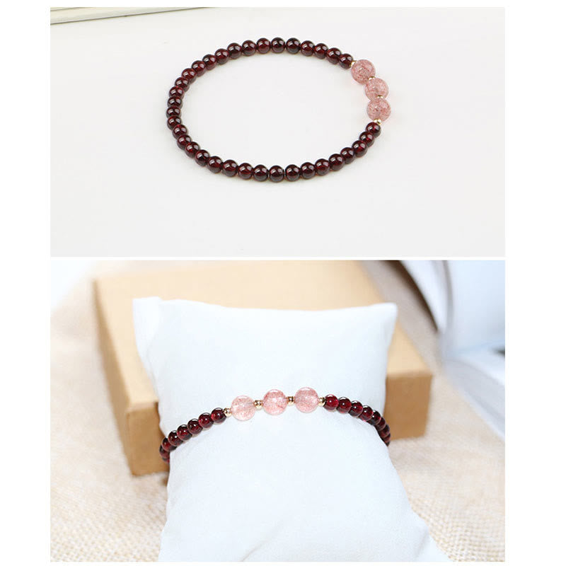 KarmaRipple's Authentic Garnet Strawberry Quartz Calm Bracelet p15