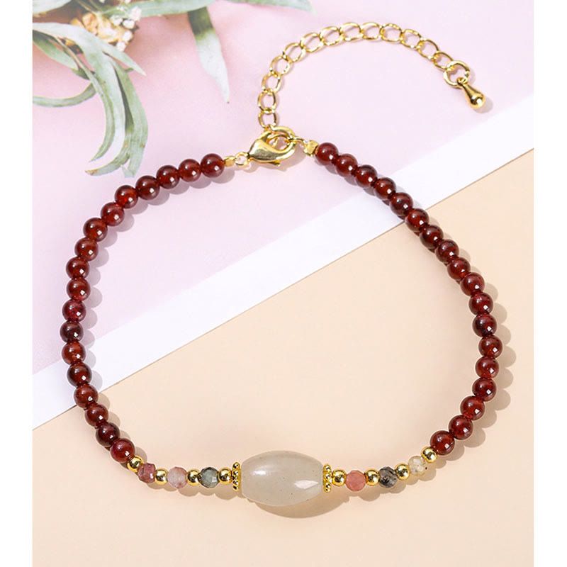 KarmaRipple's Garnet Jade Tourmaline Bead Passion Bracelet p5