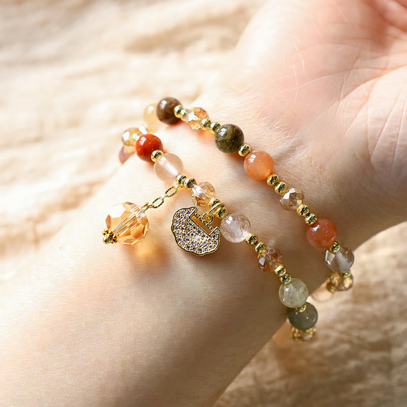 KarmaRipple's Colorful Rutilated Quartz Double Wrap Spiritual Growth Bead Bracelet p6