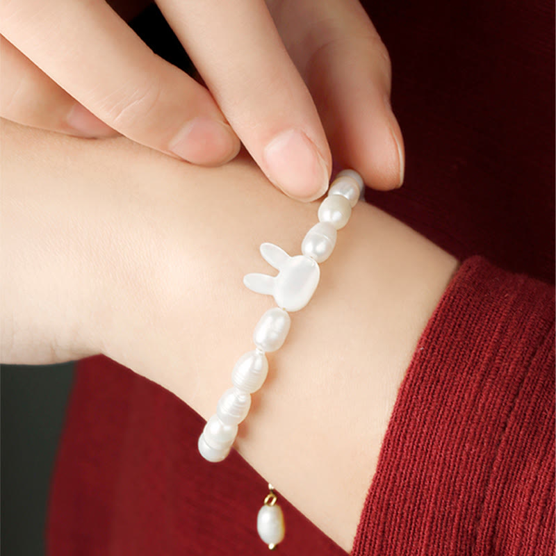 KarmaRipple's Authentic Pearl Cute Rabbit Sincerity Bracelet p5