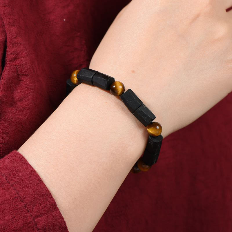 KarmaRipple's Authentic Black Tourmaline Tiger Eye Positive Bracelet p8