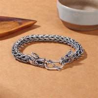 KarmaRipple's 925 Sterling Silver Dragon Success Strength Bracelet Bangle