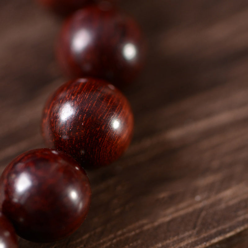 KarmaRipple's Small Leaf Red Sandalwood Om Mani Padme Hum Engraved Protection Bracelet p9