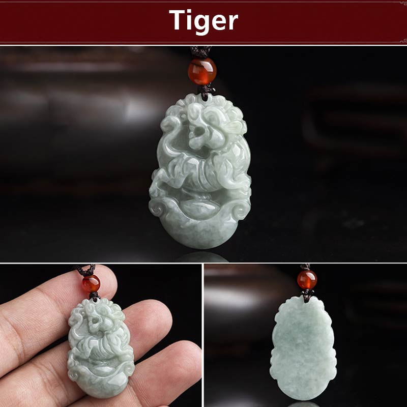 KarmaRipple's Authentic Jade 12 Chinese Zodiac Sucess Necklace Pendant p20