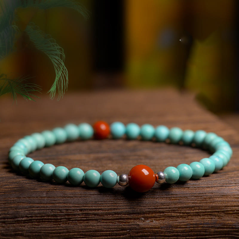 KarmaRipple's Turquoise Red Agate Bead Protection Bracelet p11