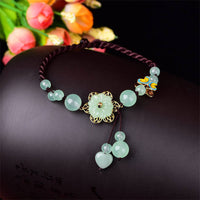 KarmaRipple's Flower Jade Butterfly Fortune Abundance Talisman Anklet