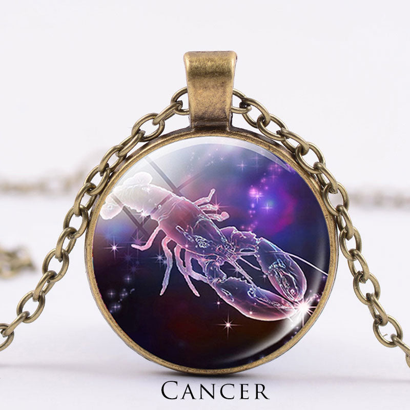 KarmaRipple's 12 Constellations of the Zodiac Moon Starry Sky Protection Blessing Pendant Necklace p31