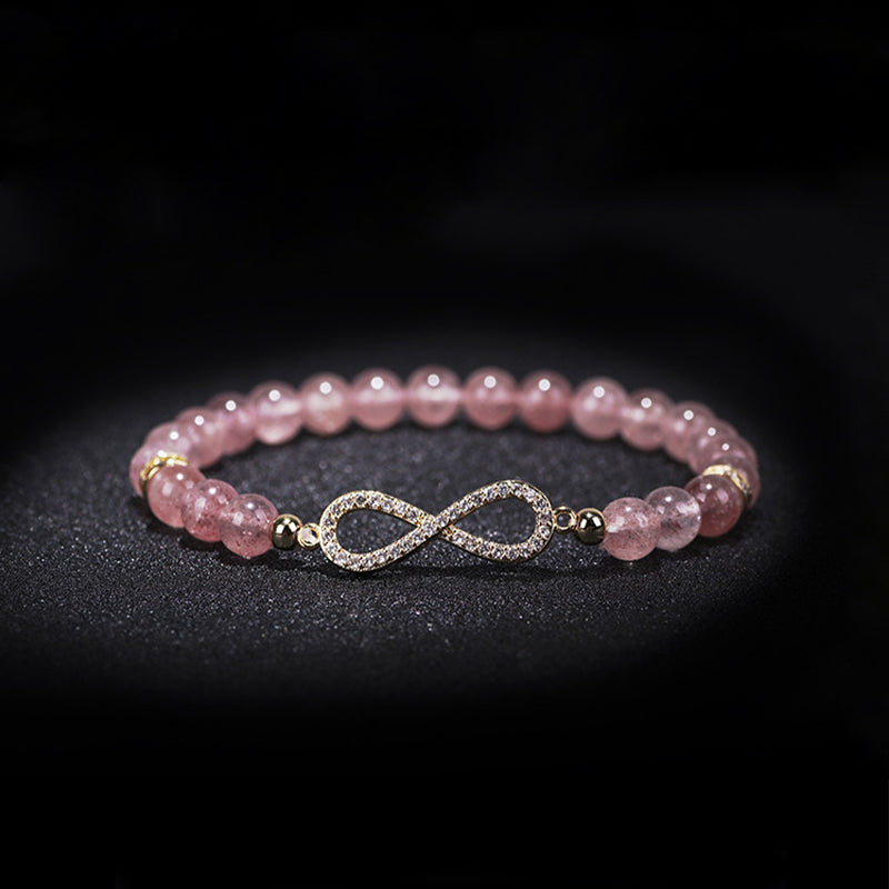 KarmaRipple's Authentic Strawberry Quartz Positivity Balancing Bracelet p6