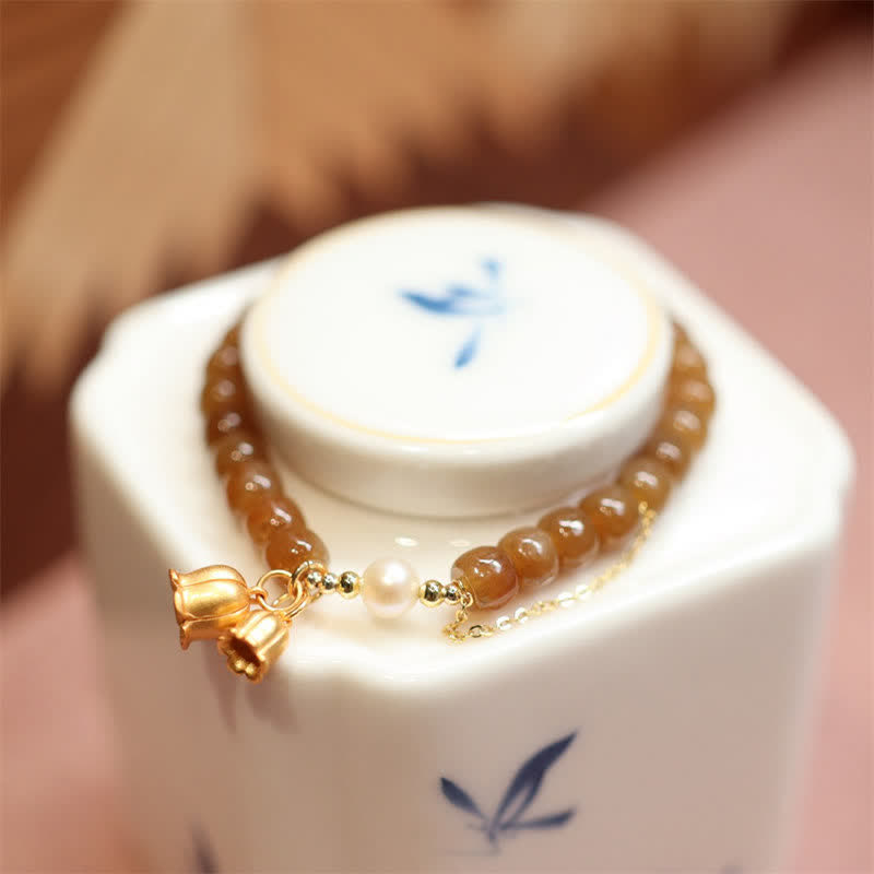 KarmaRipple's 925 Sterling Silver Authentic Hetian Jade Lily Of The Valley Talisman Bracelet p7