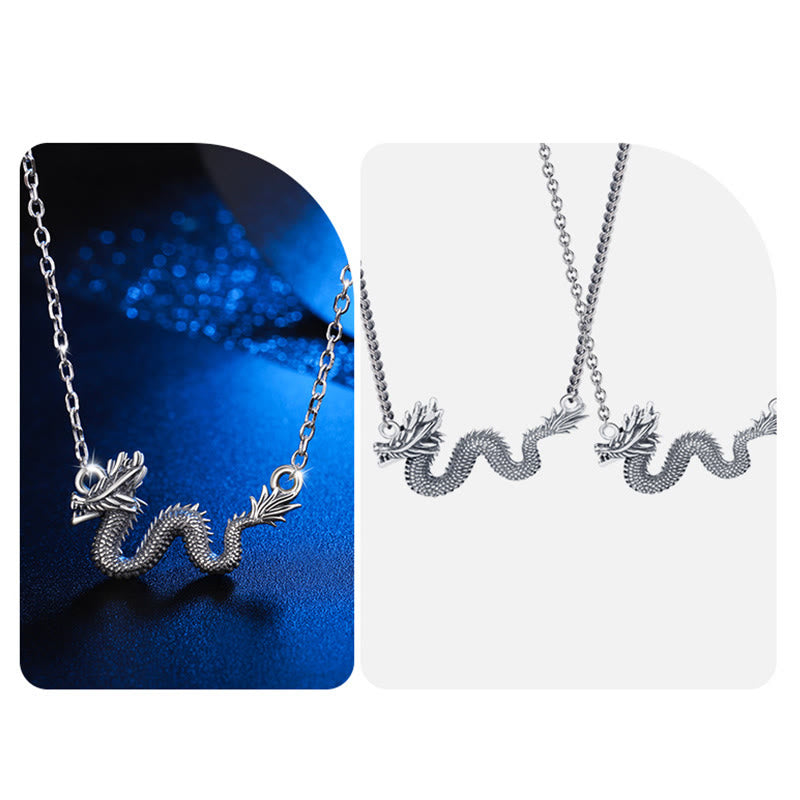 KarmaRipple's 925 Sterling Silver Year Of The Dragon Auspicious Dragon Protection Chain Pendant Pendant( p9