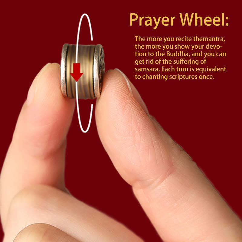 KarmaRipple's 925 Sterling Silver Chinese Zodiac Natal Buddha Cinnabar Om Mani Padme Hum Calm Bracelet p6