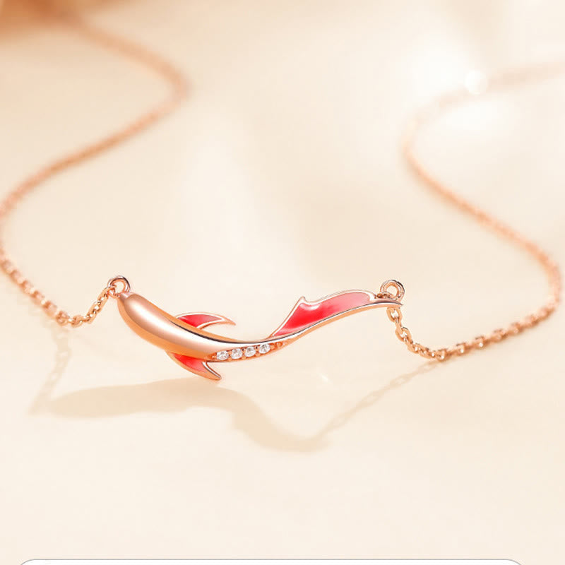 KarmaRipple's 925 Sterling Silver Koi Fish Fortune Zircon Prosperity Pendant Necklace p4