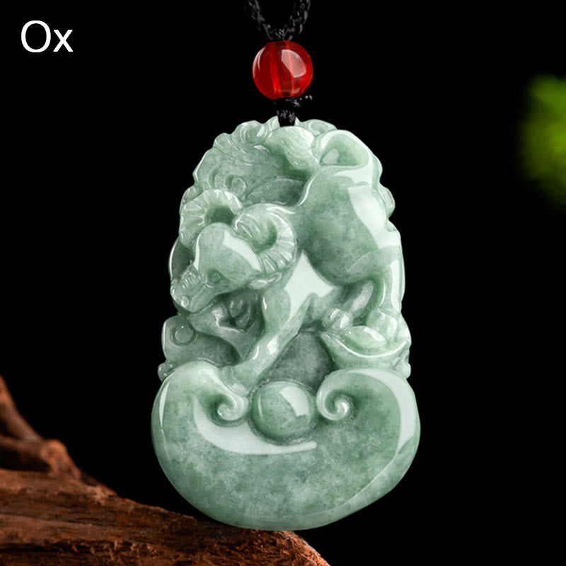 KarmaRipple's Authentic Green Jade 12 Chinese Zodiac Fortune Prosperity Pendant Necklace p3