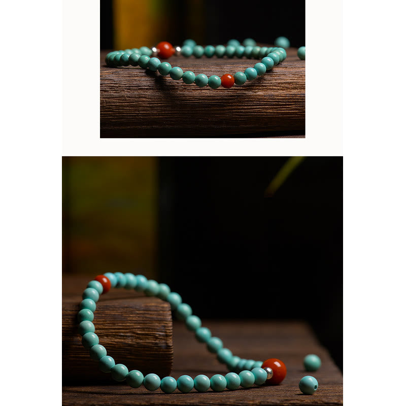KarmaRipple's Turquoise Red Agate Bead Protection Bracelet p9