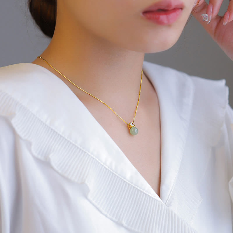 KarmaRipple's Fortunate Bead Jade Prosperity Chain Pendant Necklace p4