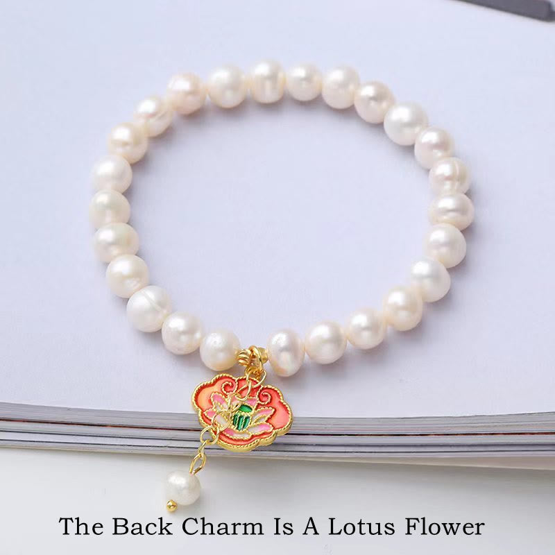 KarmaRipple's Authentic Pearl Lotus Koi Fish Goldfish Optimism Talisman Bracelet p3