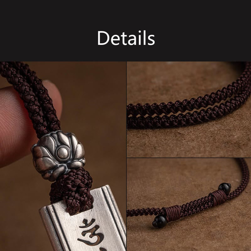 KarmaRipple's 999 Sterling Silver Om Mani Padme Hum Engraved Lotus Wisdom Pendant Necklace p5