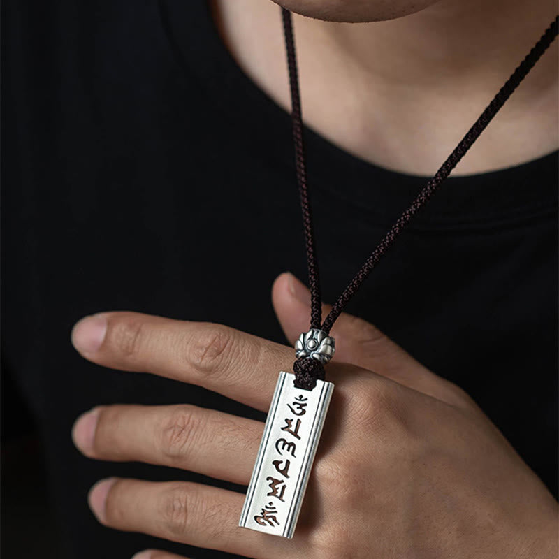 KarmaRipple's 999 Sterling Silver Om Mani Padme Hum Engraved Lotus Wisdom Pendant Necklace p8