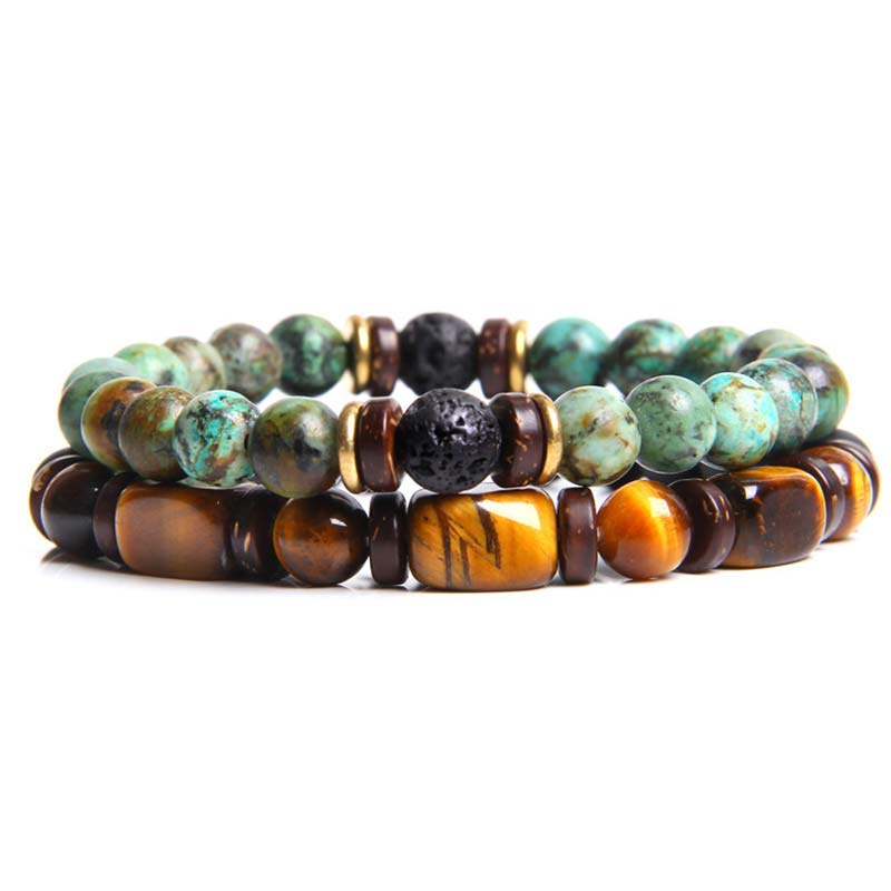 KarmaRipple's 2PCS Balancing Gemstone Emperor Stone Tiger Eye Bead Bracelet p6