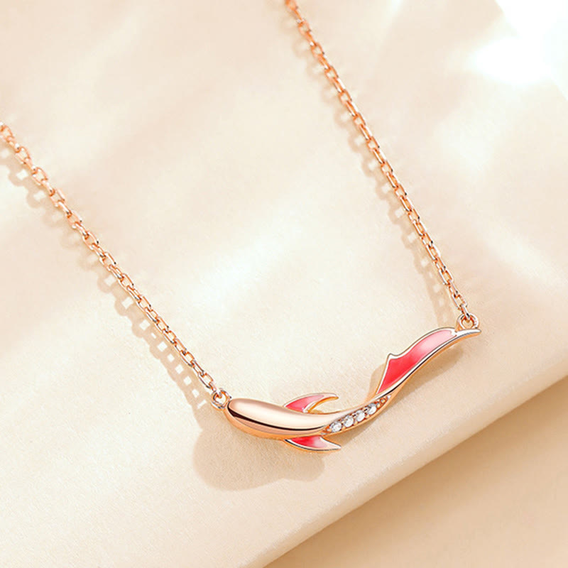 KarmaRipple's 925 Sterling Silver Koi Fish Fortune Zircon Prosperity Pendant Necklace p2