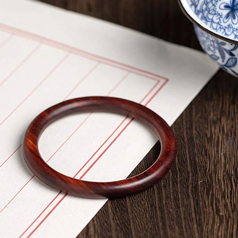 KarmaRipple's Tibetan Small Leaf Red Sandalwood Ebony Green Sandalwood Protection Bracelet Bangle p10