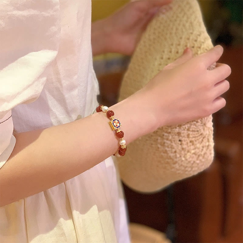 KarmaRipple's Red Agate Pearl Confidence Self-acceptance Bracelet p17