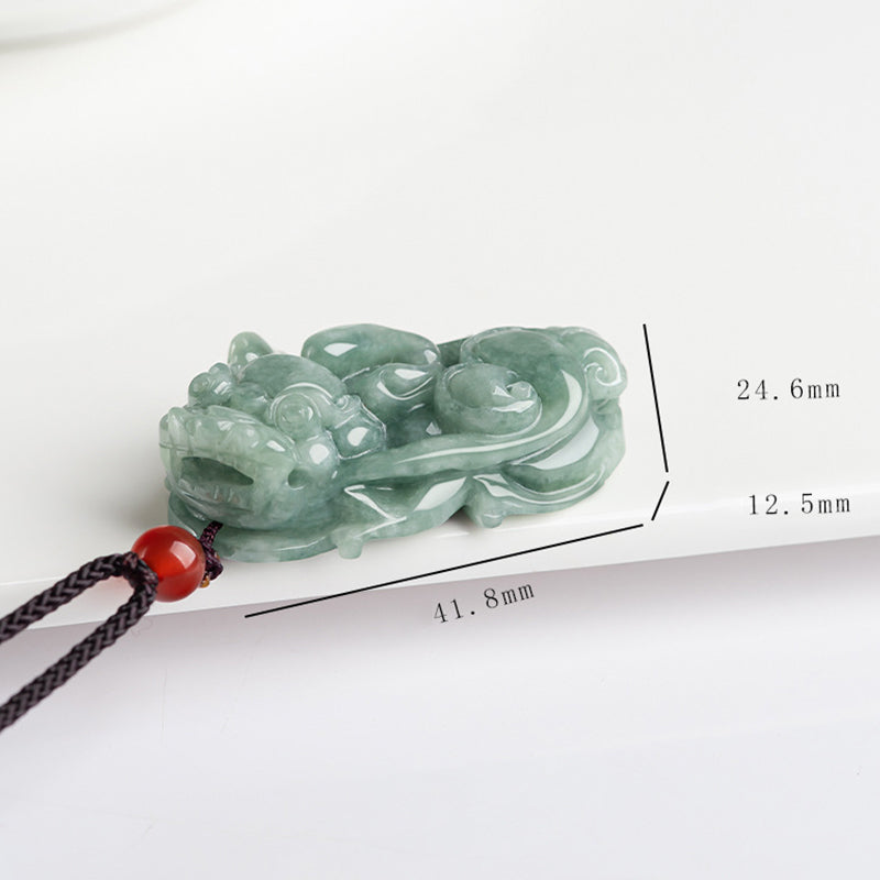 KarmaRipple's Jade PiXiu Wealth Fortune String Pendant Necklace p10
