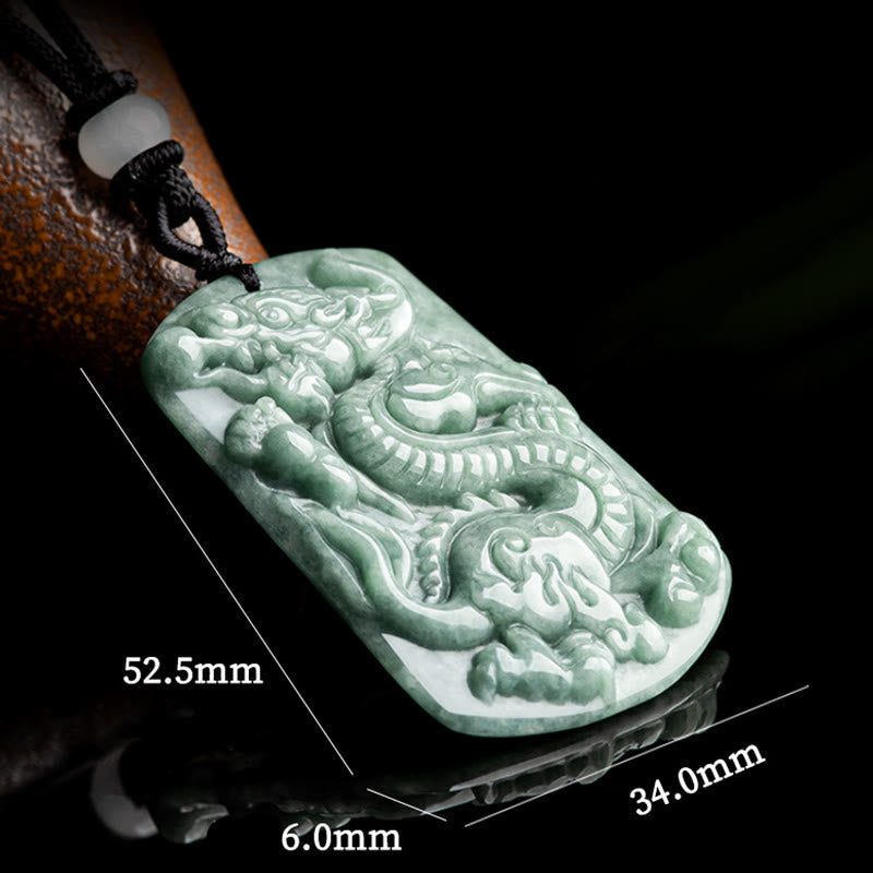 KarmaRipple's Year of the Dragon Chinese Zodiac Dragon Jade Success Amulet Pendant Necklace p9