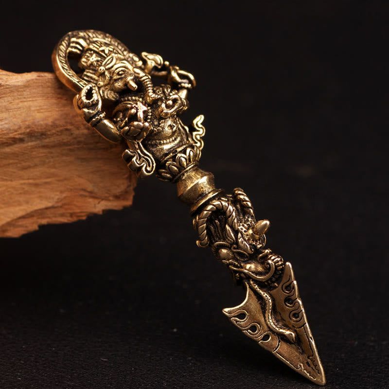 KarmaRipple's Tibetan Ganesh Ganpati Elephant God of Wealth Dorje Vajra Spiritual Power Pendant Necklace p15