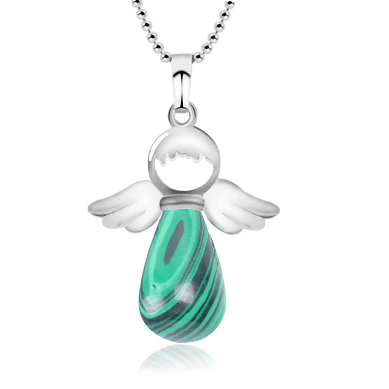 KarmaRipple's Little Angel Wings Authentic Gemstone Fortune Pendant Necklace p50