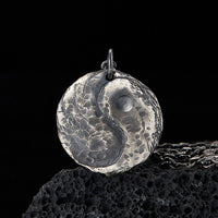 KarmaRipple's 990 Sterling Silver Yin Yang Hammer Texture Balance Pendant Necklace