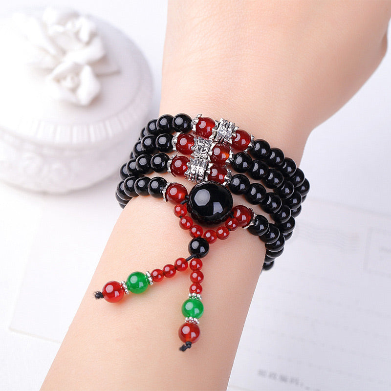 KarmaRipple's 108 Beadwork Authentic Black Obsidian Tiger Eye Mala Bracelet p15