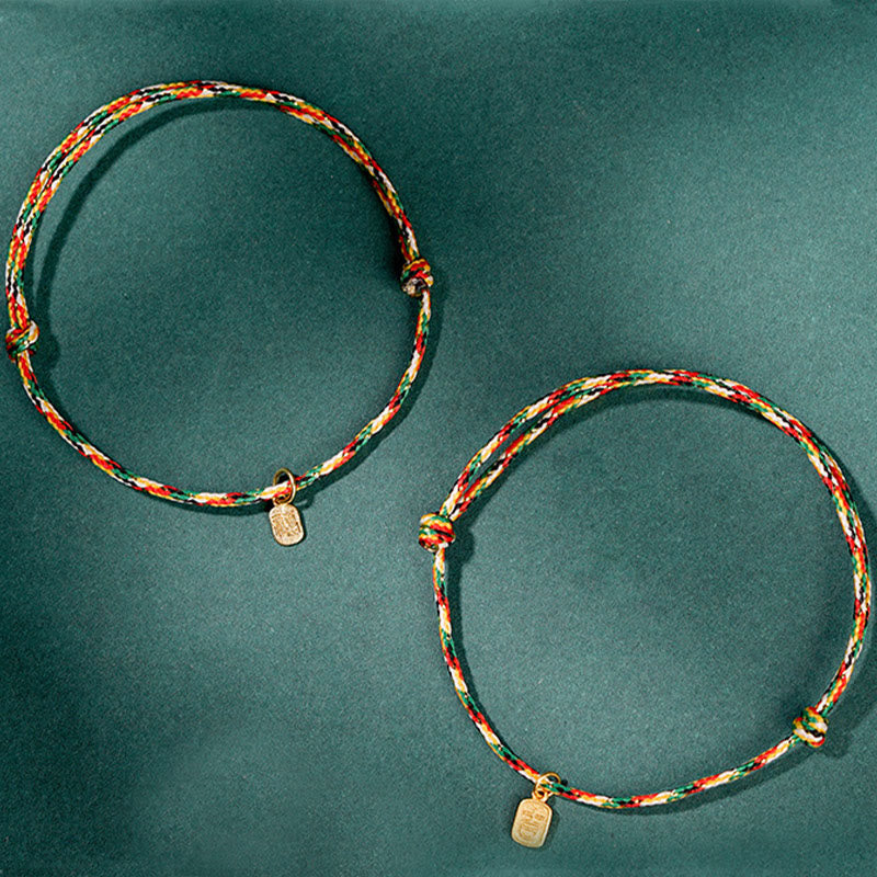 KarmaRipple's Auspicious Fu Character Peace And Joy Fortune Handmade Multicolored Child Adult Bracelet p12