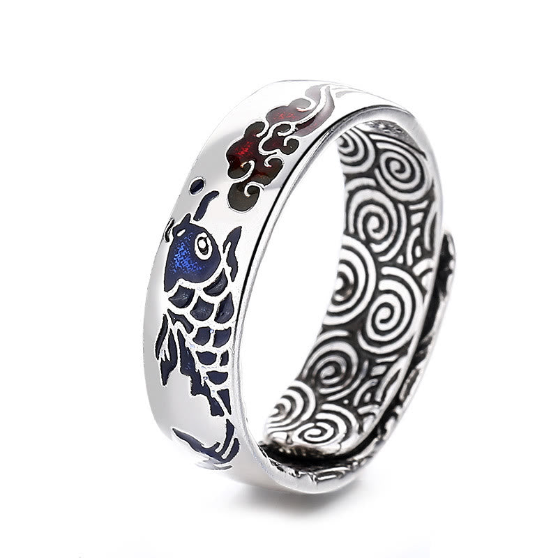 KarmaRipple's Koi Fish Auspicious Cloud Design Fortune Wealth Ring p5