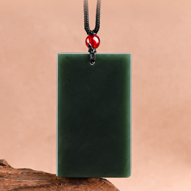 KarmaRipple's Hetian Cyan Jade Dragon Engraved Success Pendant Necklace p6