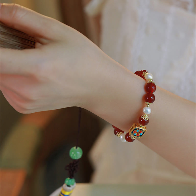KarmaRipple's Red Agate Pearl Confidence Self-acceptance Bracelet p6