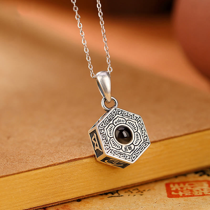 KarmaRipple's 990 Sterling Silver Tibetan Om Mani Padme Hum Lotus Love Projection Pendant Necklace p2