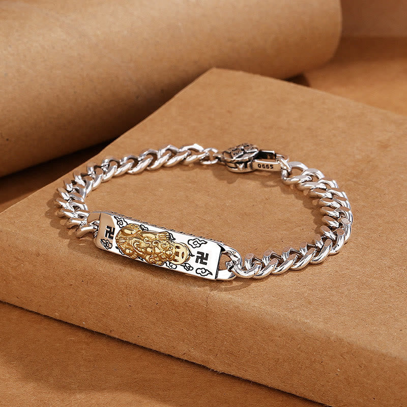 KarmaRipple's Om Mani Padme Hum Pixiu Swastika Spring Buckle Wisdom Bracelet p12