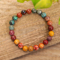 KarmaRipple's 108 Mala Beadwork Mookaite Emotional Growth Bracelet Tassel Pendant Necklace