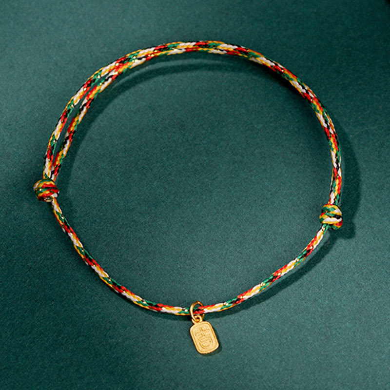 KarmaRipple's Auspicious Fu Character Peace And Joy Fortune Handmade Multicolored Child Adult Bracelet p4