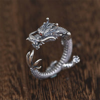 KarmaRipple's 925 Sterling Silver Dragon Fortune Protection Ring