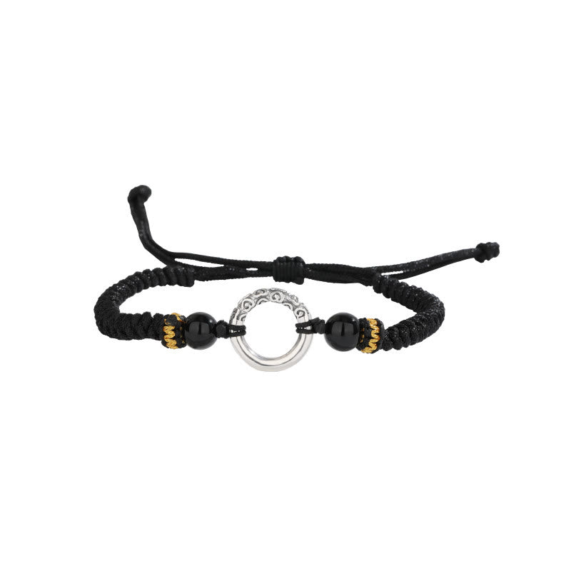 KarmaRipple's 925 Sterling Silver Peace Buckle Auspicious Clouds Fortune Woven Bracelet p5