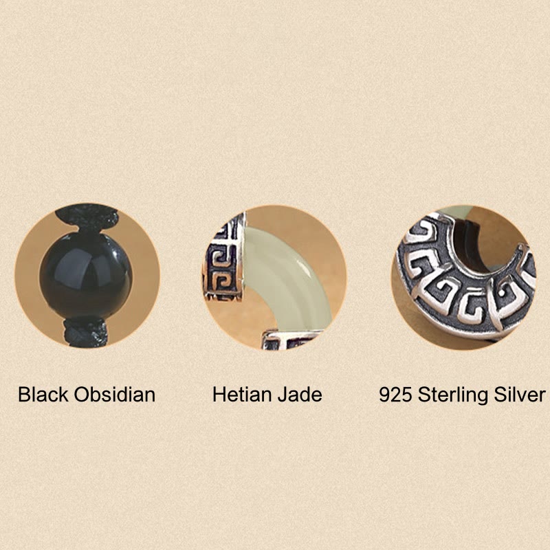 KarmaRipple's 925 Sterling Silver Authentic Hetian Jade Peace Buckle Prosperity Pendant Necklace p9