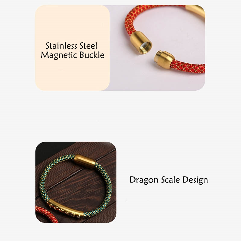 KarmaRipple's Handmade 999 Sterling Silver Om Mani Padme Hum Protection Dragon Scale Woven Magnetic Buckle Bracelet p6