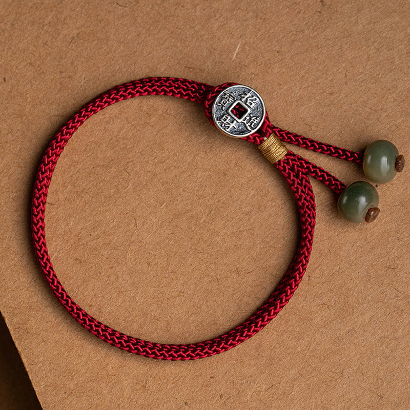 KarmaRipple's 925 Sterling Silver Handmade Chinese Zodiac Natal Buddha Cyan Bodhi Seed Protection Woven Red String Bracelet p35