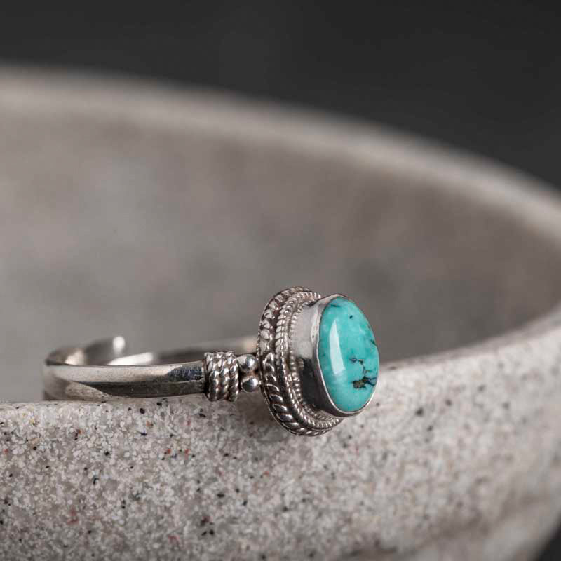 KarmaRipple's 925 Sterling Silver Turquoise Wisdom Love Ring p6
