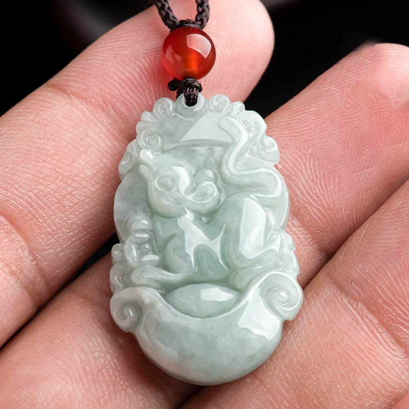 KarmaRipple's Authentic Jade 12 Chinese Zodiac Sucess Necklace Pendant p16