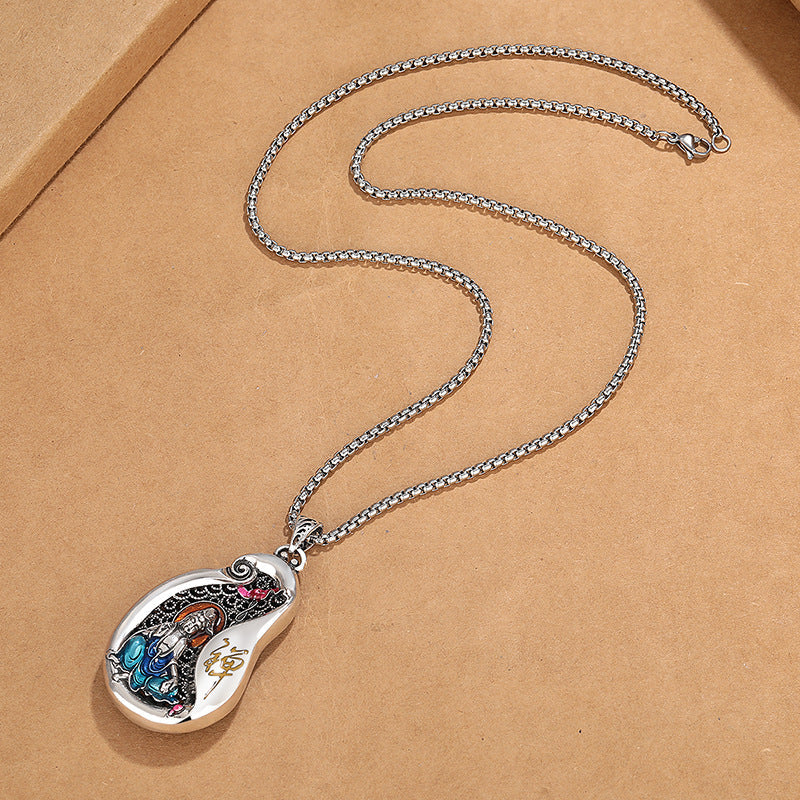 KarmaRipple's Avalokitesvara Lotus Design Bronze Wealth Pendant Necklace p3